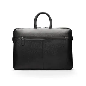 15" Leather Laptop Bag - Black