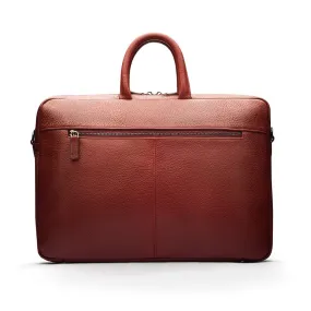 15" Leather Laptop Bag - Burgundy