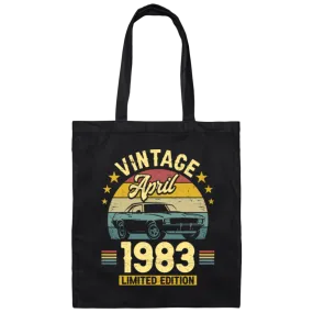 1983 Best Gift, 1983 Limited Edition, April 1983 Birthday Gift, Retro 1983 Canvas Tote Bag