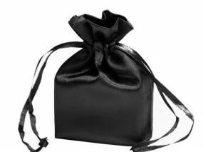 3X4 Black Elegant Satin Bags - 12 pcs