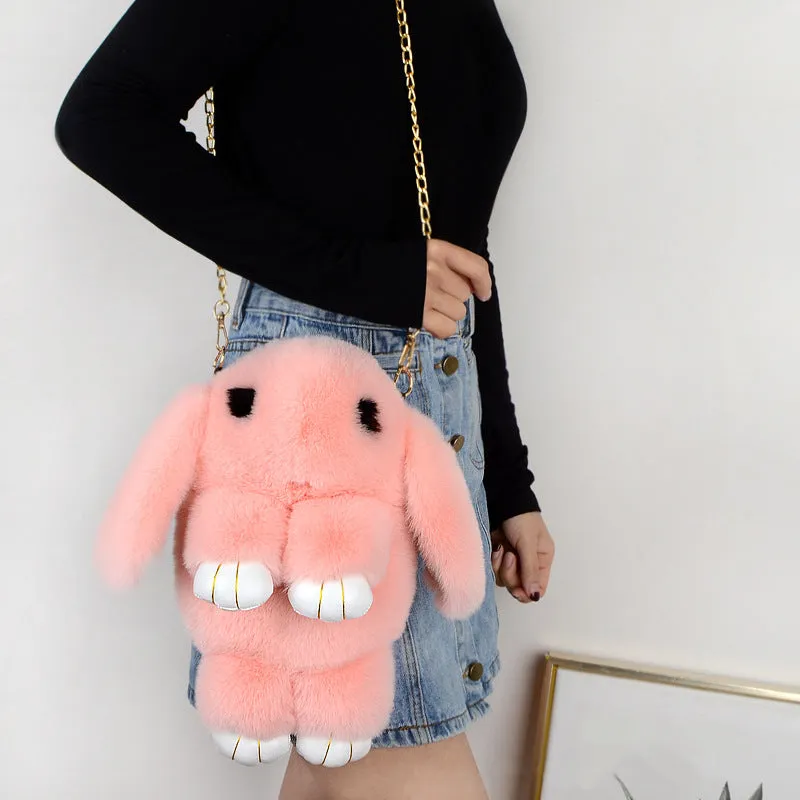 Adorable Plush Bunny Crossbody Bag for Stylish Girls