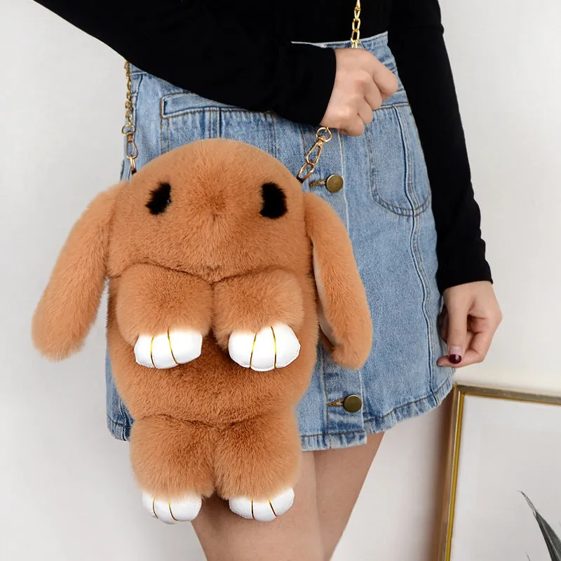 Adorable Plush Bunny Crossbody Bag for Stylish Girls