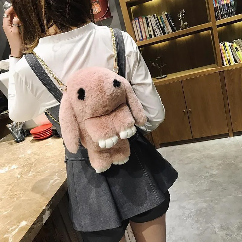 Adorable Plush Bunny Crossbody Bag for Stylish Girls