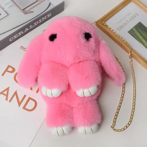 Adorable Plush Bunny Crossbody Bag for Stylish Girls