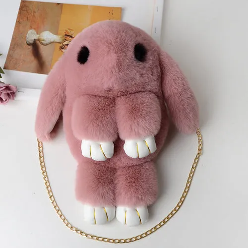 Adorable Plush Bunny Crossbody Bag for Stylish Girls