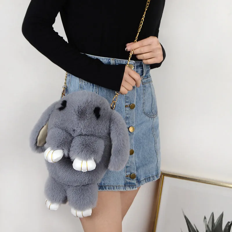 Adorable Plush Bunny Crossbody Bag for Stylish Girls