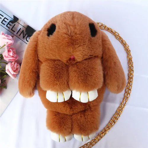 Adorable Plush Bunny Crossbody Bag for Stylish Girls