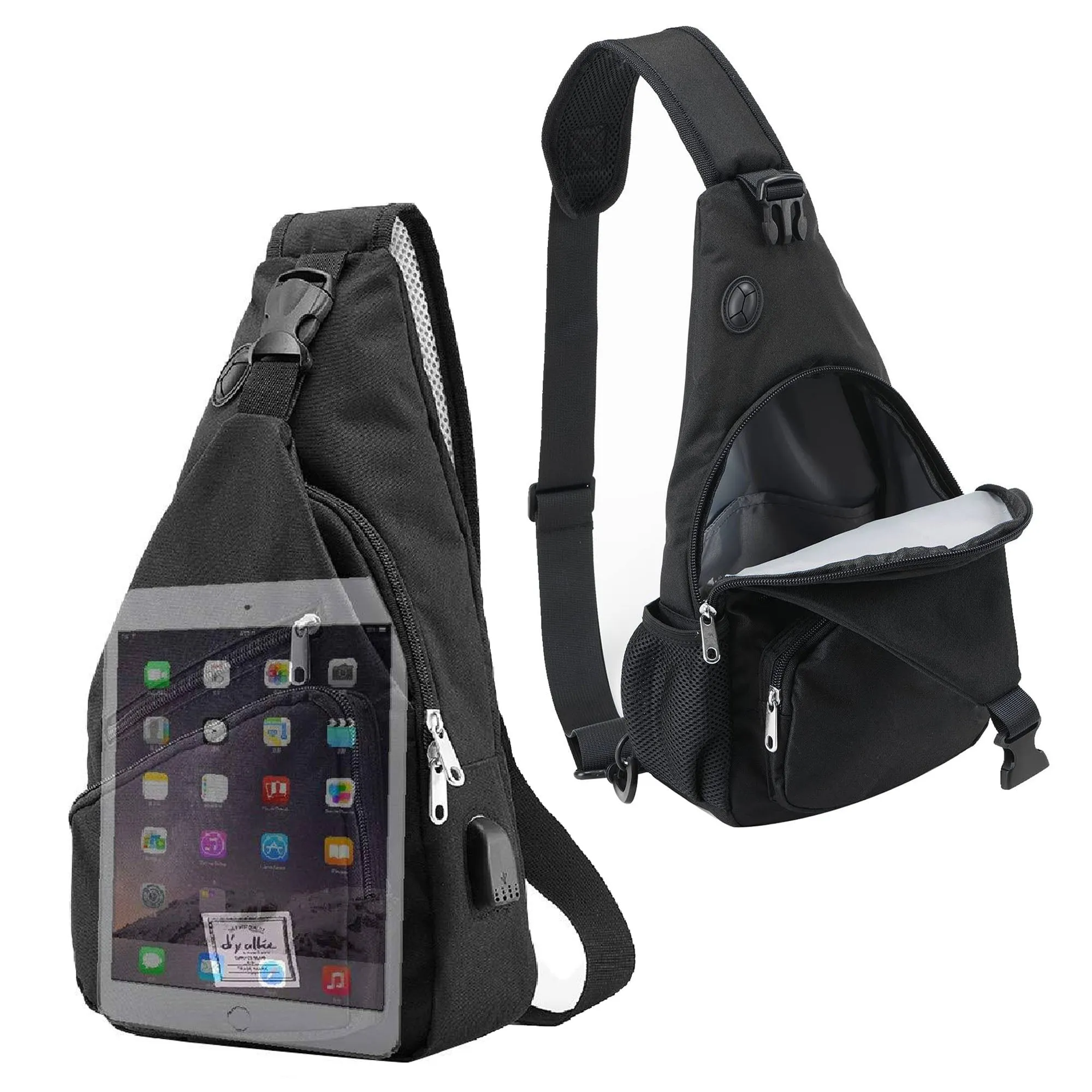 Anti-Theft USB Charging Crossbody Bag | 3.7L, Polyester