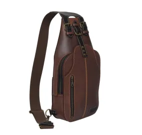 Authentic Brown Men's Crossbody Leather Sling Bag