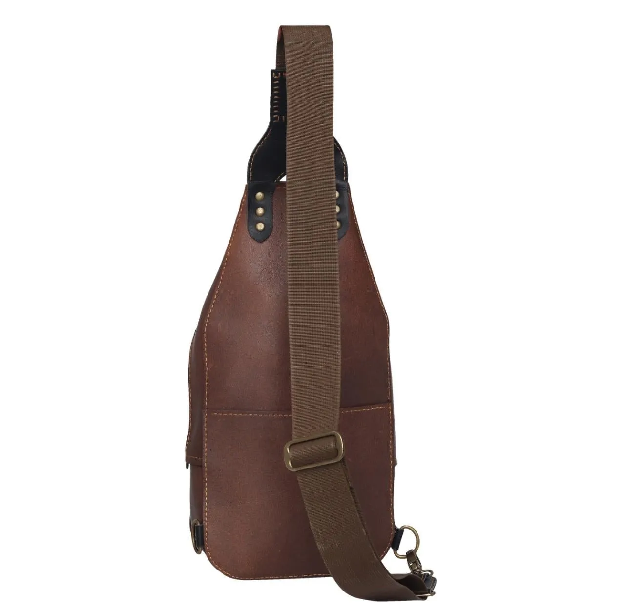 Authentic Brown Men's Crossbody Leather Sling Bag