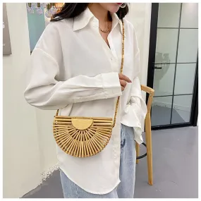 Bamboo Half Moon Crossbody Bag