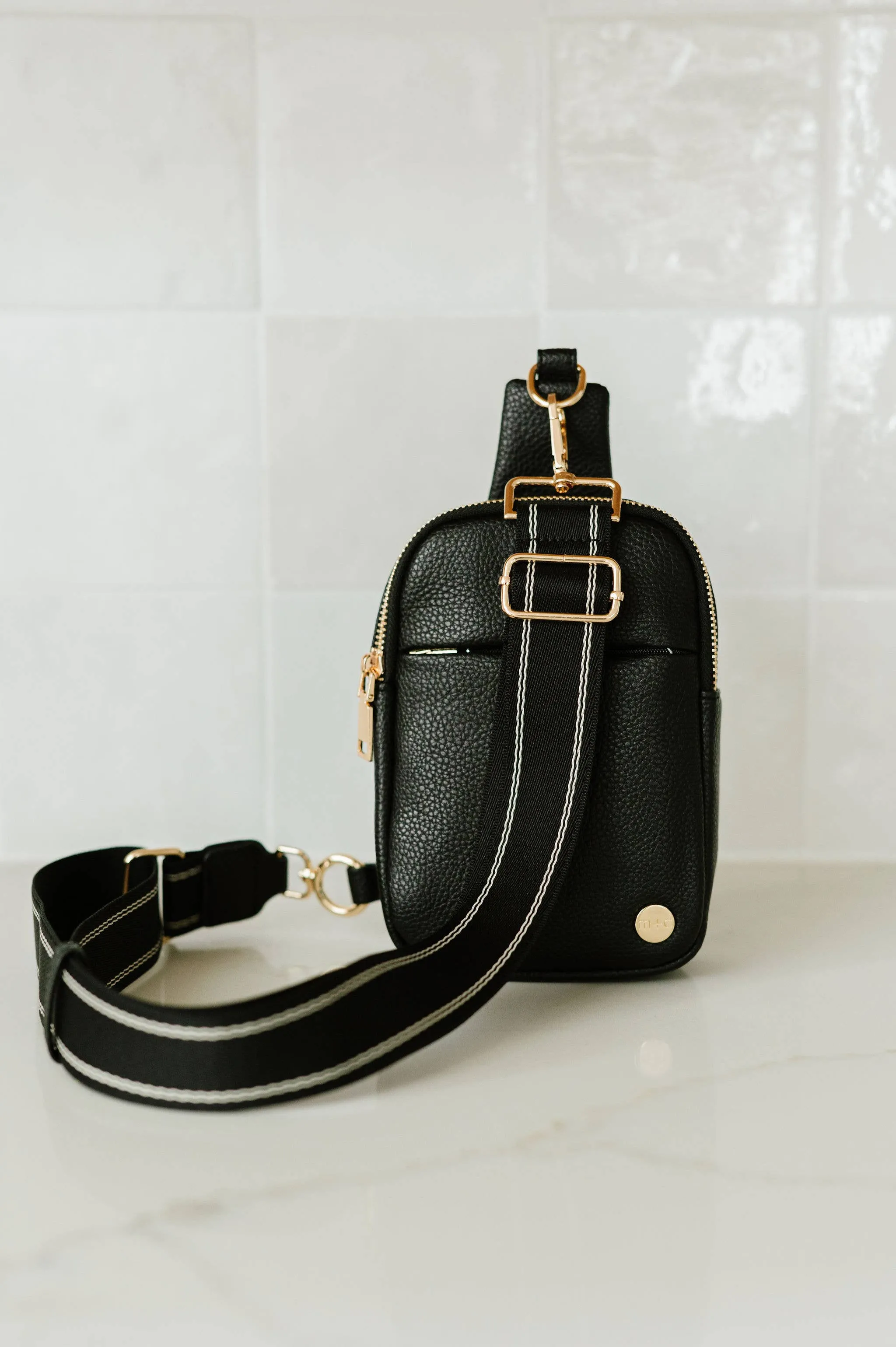 Bridget Sling Belt Bag: Black