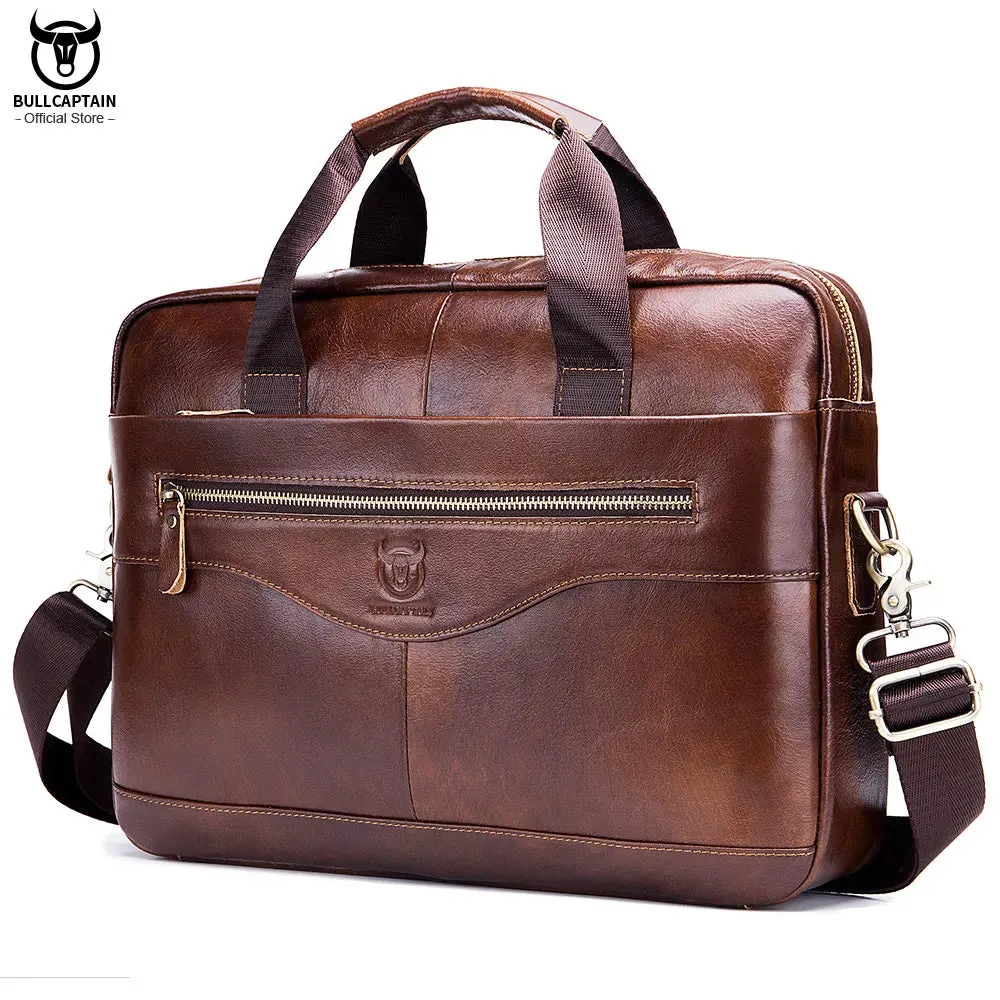 Bullcaptain Genuine Leather Executive Briefcase