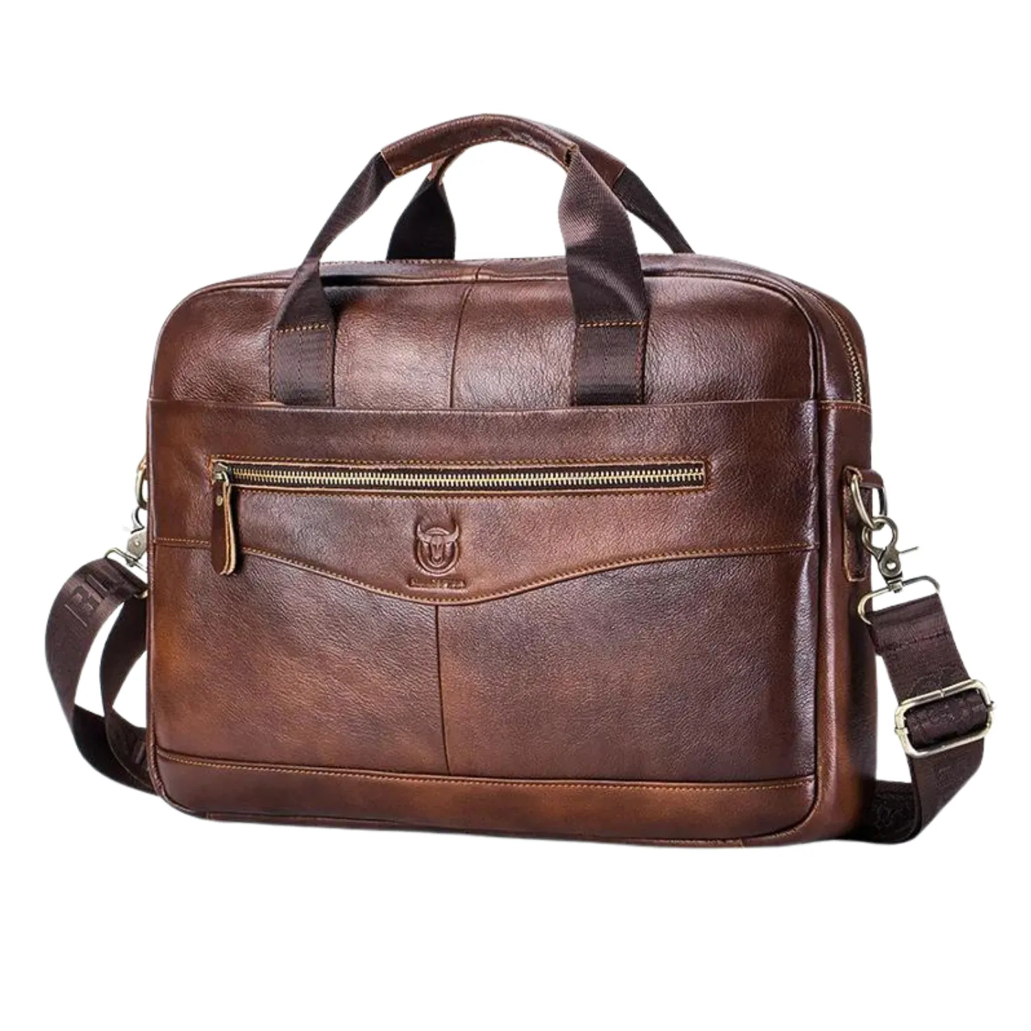 Bullcaptain Genuine Leather Executive Briefcase