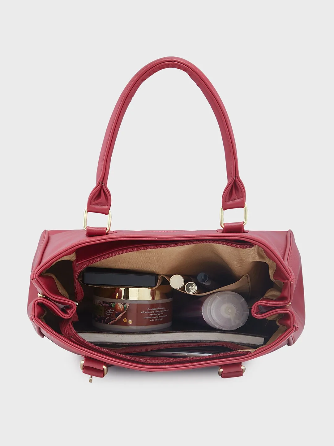 Caprese Dora Satchel Large Burgundy