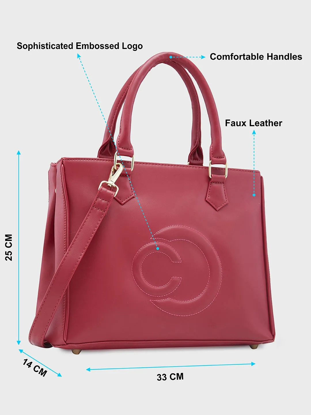 Caprese Dora Satchel Large Burgundy