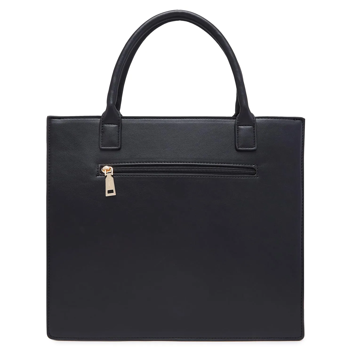 Caprese Roxana Tote Bag, Medium-Black | Stylish Handbag for Women | Spacious, Versatile Office & Daily Essentials Tote | Top Zip Closure