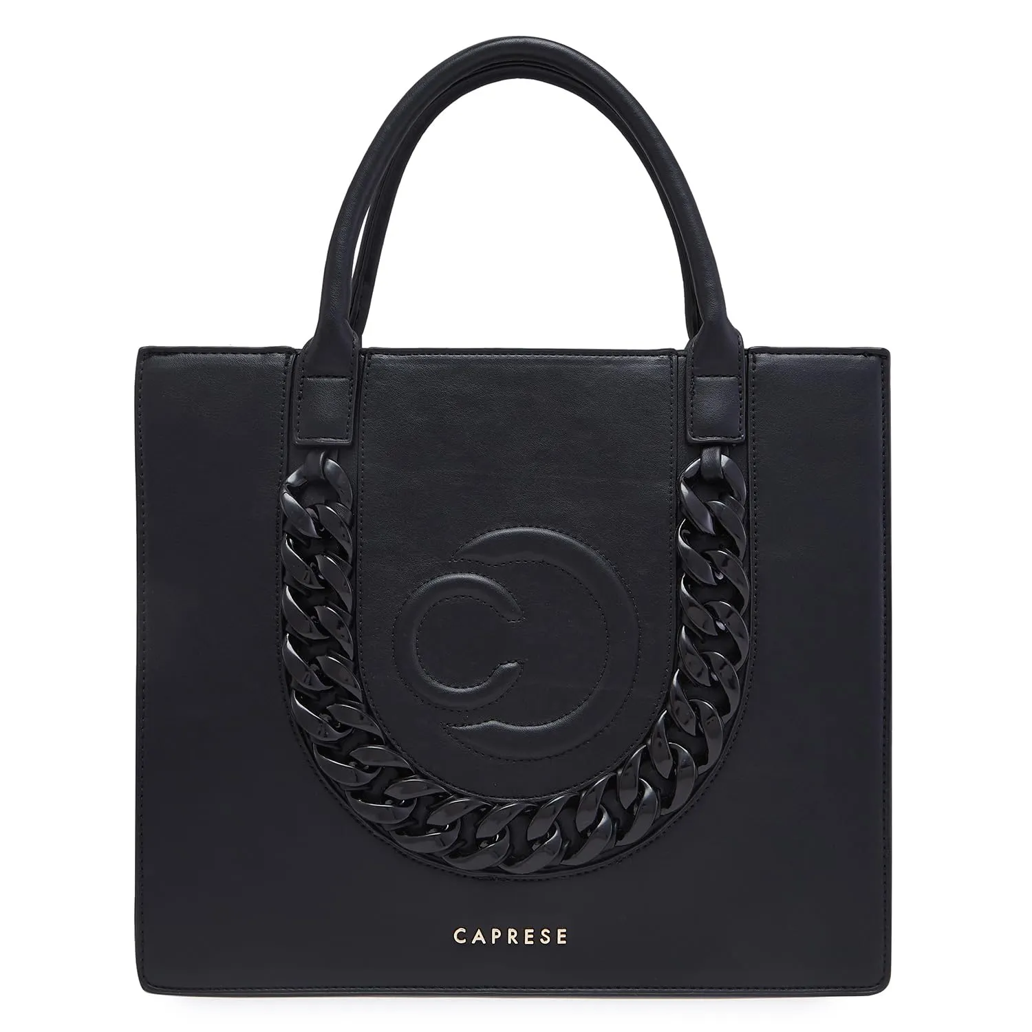 Caprese Roxana Tote Bag, Medium-Black | Stylish Handbag for Women | Spacious, Versatile Office & Daily Essentials Tote | Top Zip Closure