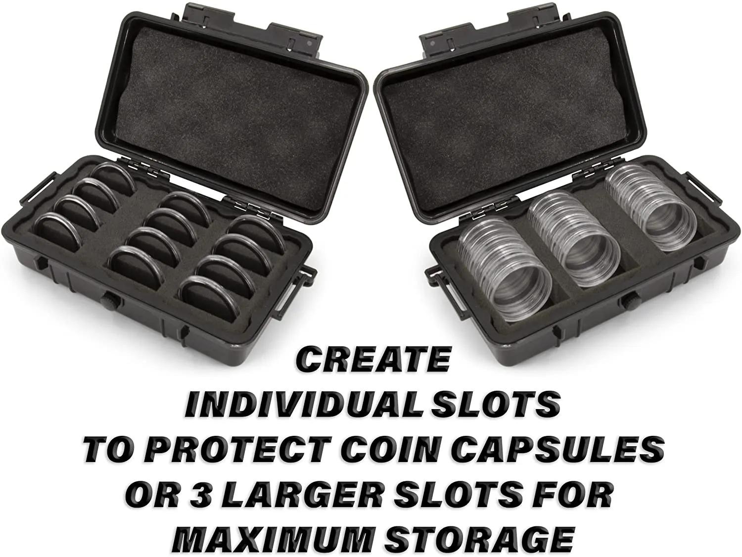 CASEMATIX Coin Holder Case Fits 30  Coin Case Capsules for Silver Dollar, American Silver Eagle and More Coin Collection Supplies up to 52mm