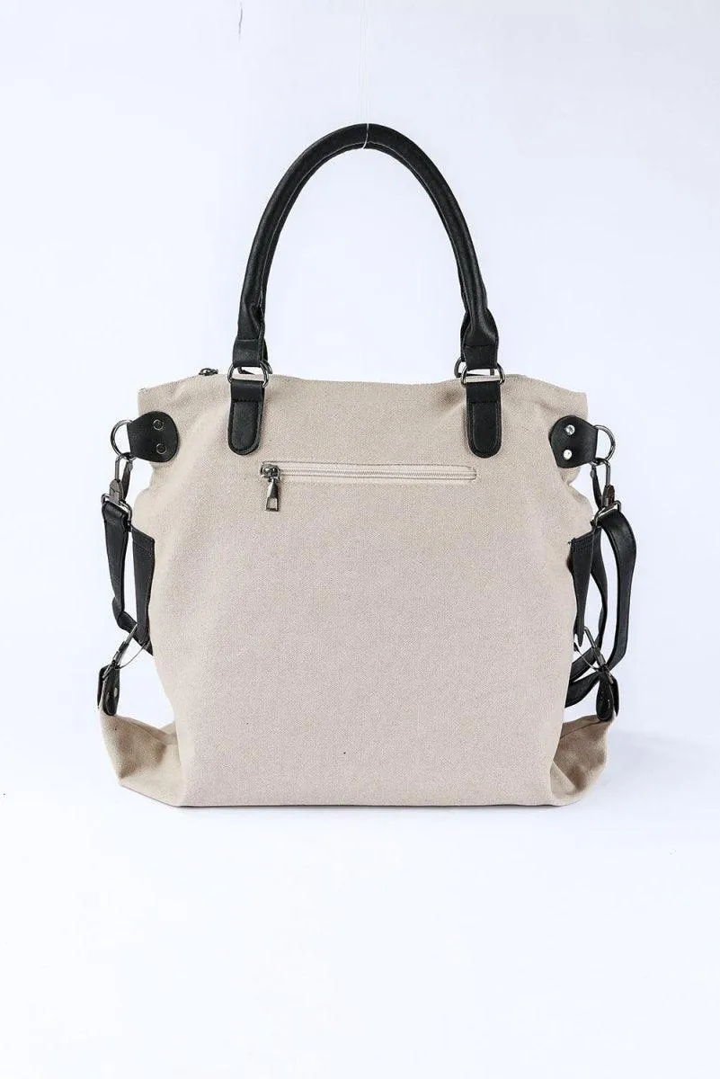 Casual Beige Star Canvas Bag