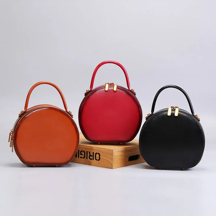 Chic Women Leather Circle Bag Crossbody Bags Handbags Purses for Women