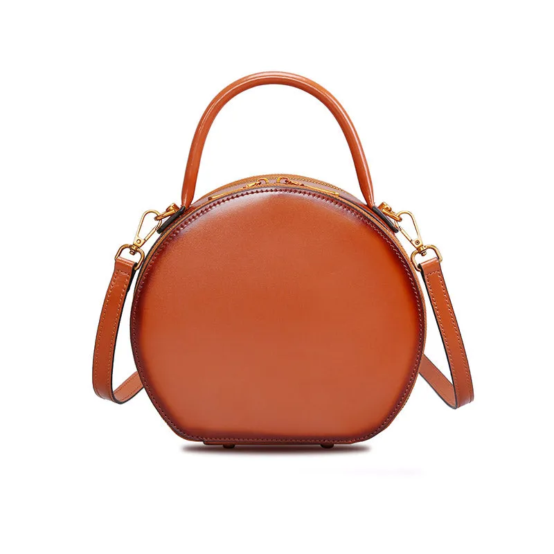 Chic Women Leather Circle Bag Crossbody Bags Handbags Purses for Women