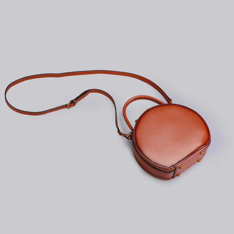 Chic Women Leather Circle Bag Crossbody Bags Handbags Purses for Women