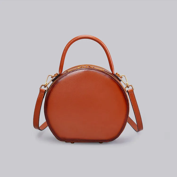 Chic Women Leather Circle Bag Crossbody Bags Handbags Purses for Women