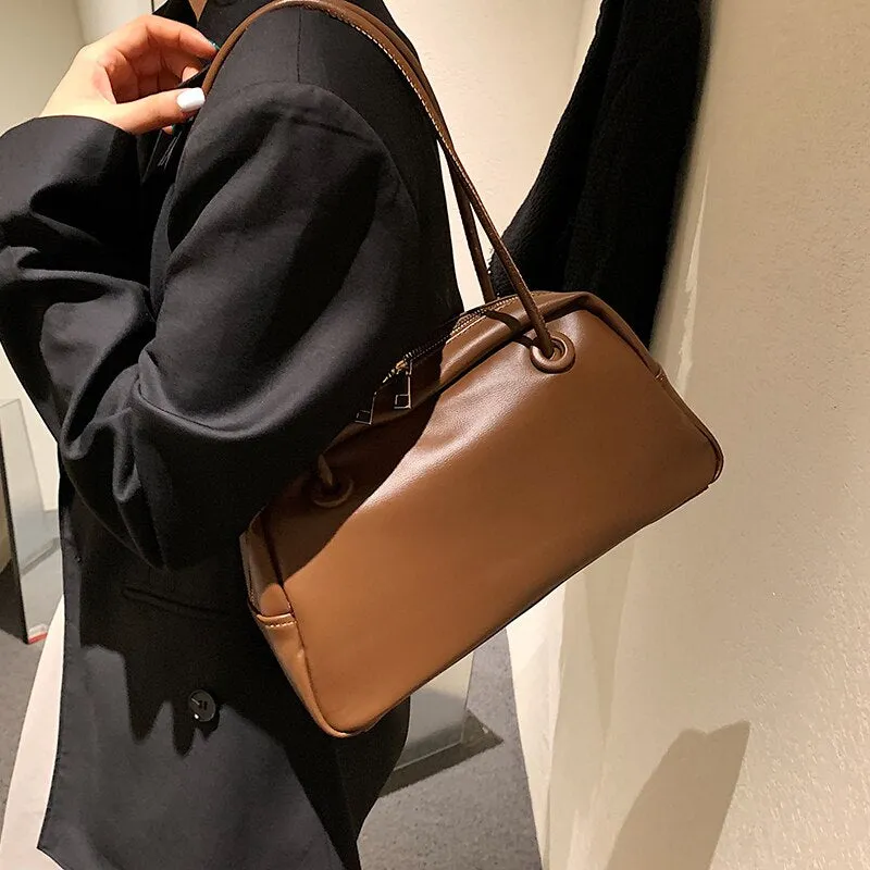 Christmas Gift Niche Design Autumn/winter Retro Large-capacity Bag 2021 New Bag Women's Shoulder Bag Commuter Bag High-end Handbag Width: 33cm