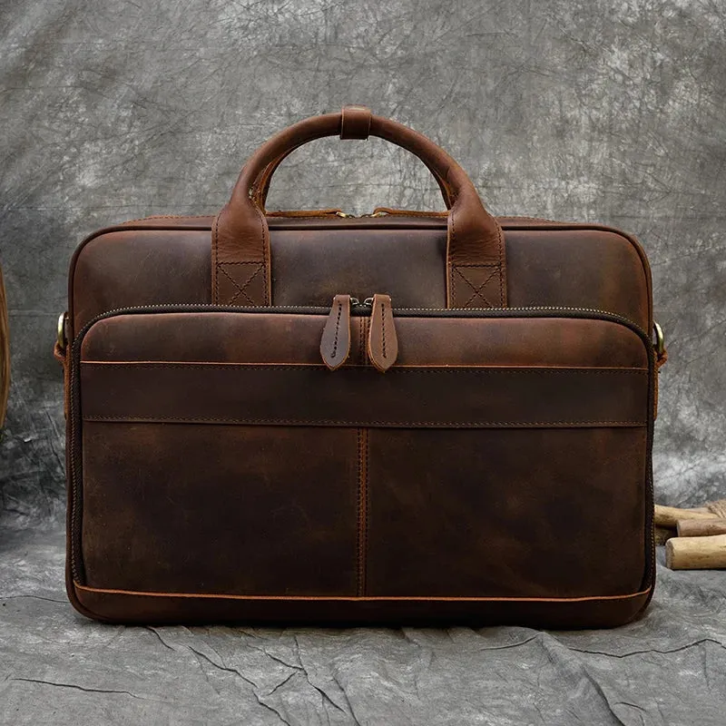 Classic Leather Laptop Briefcase - Professional and Versatile