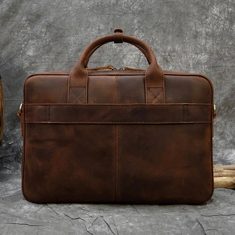 Classic Leather Laptop Briefcase - Professional and Versatile