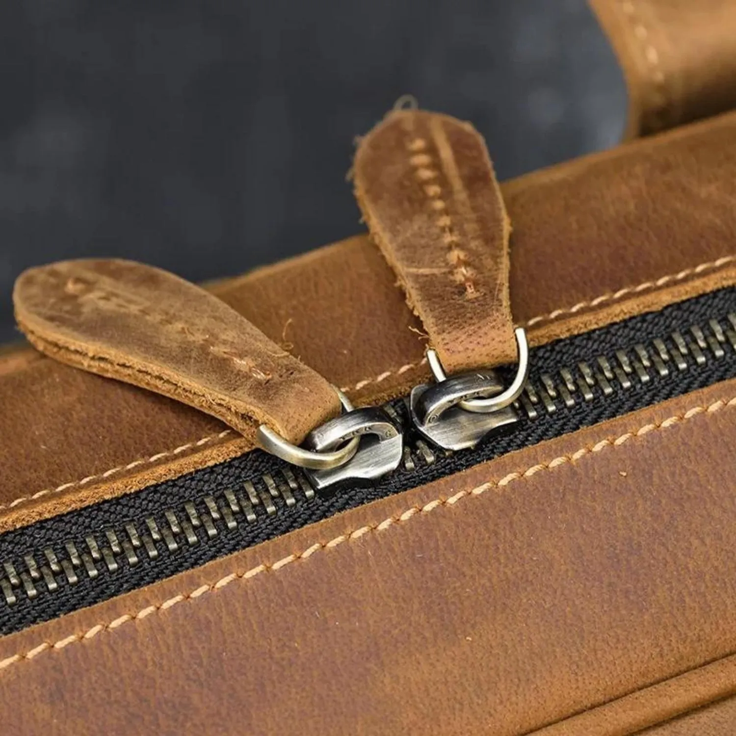 Classic Leather Laptop Briefcase - Professional and Versatile