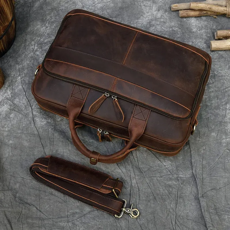 Classic Leather Laptop Briefcase - Professional and Versatile