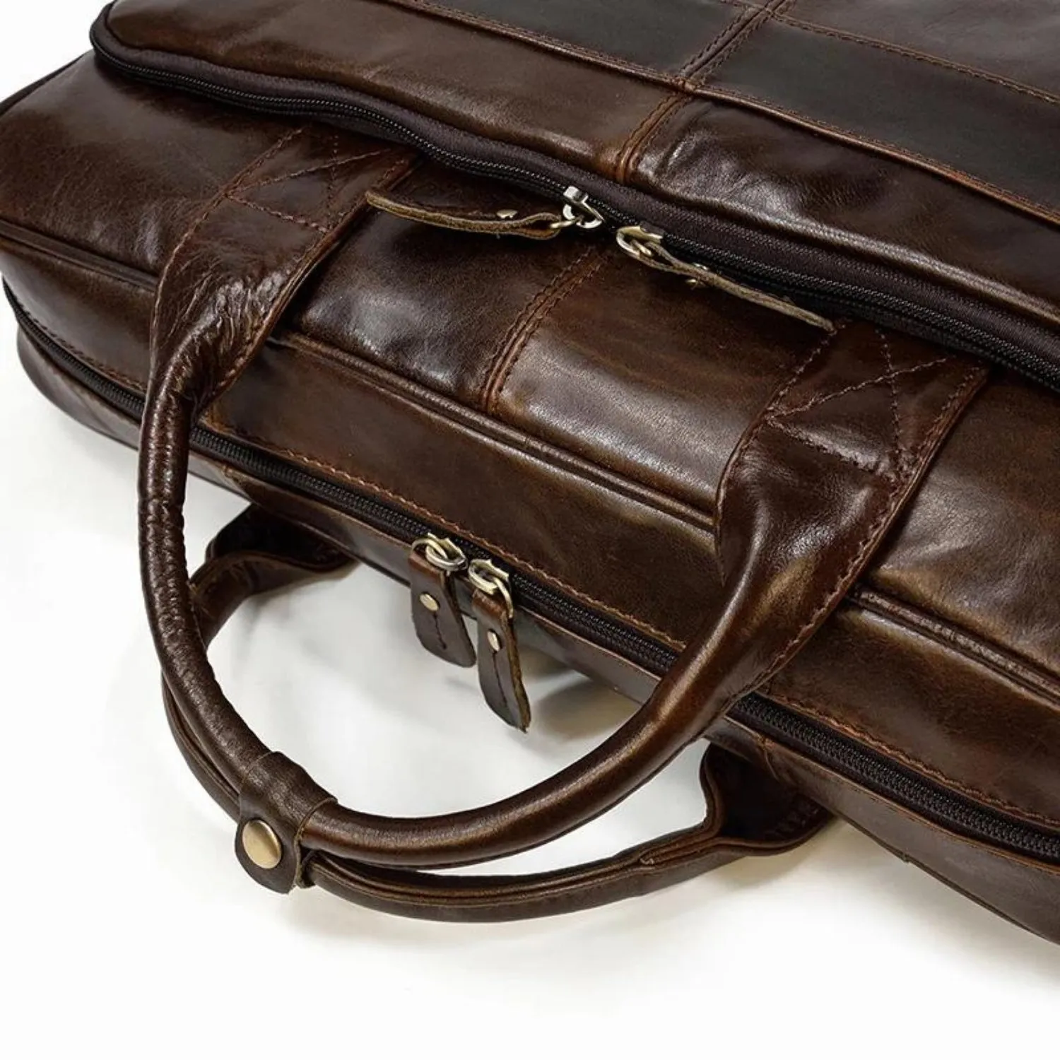 Classic Leather Laptop Briefcase - Professional and Versatile