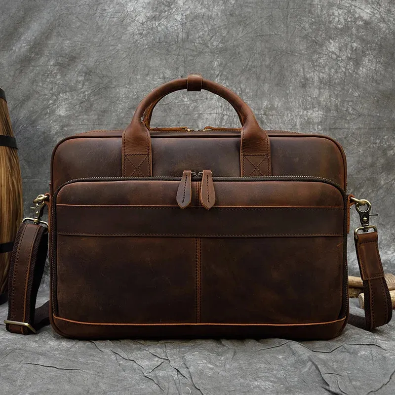 Classic Leather Laptop Briefcase - Professional and Versatile