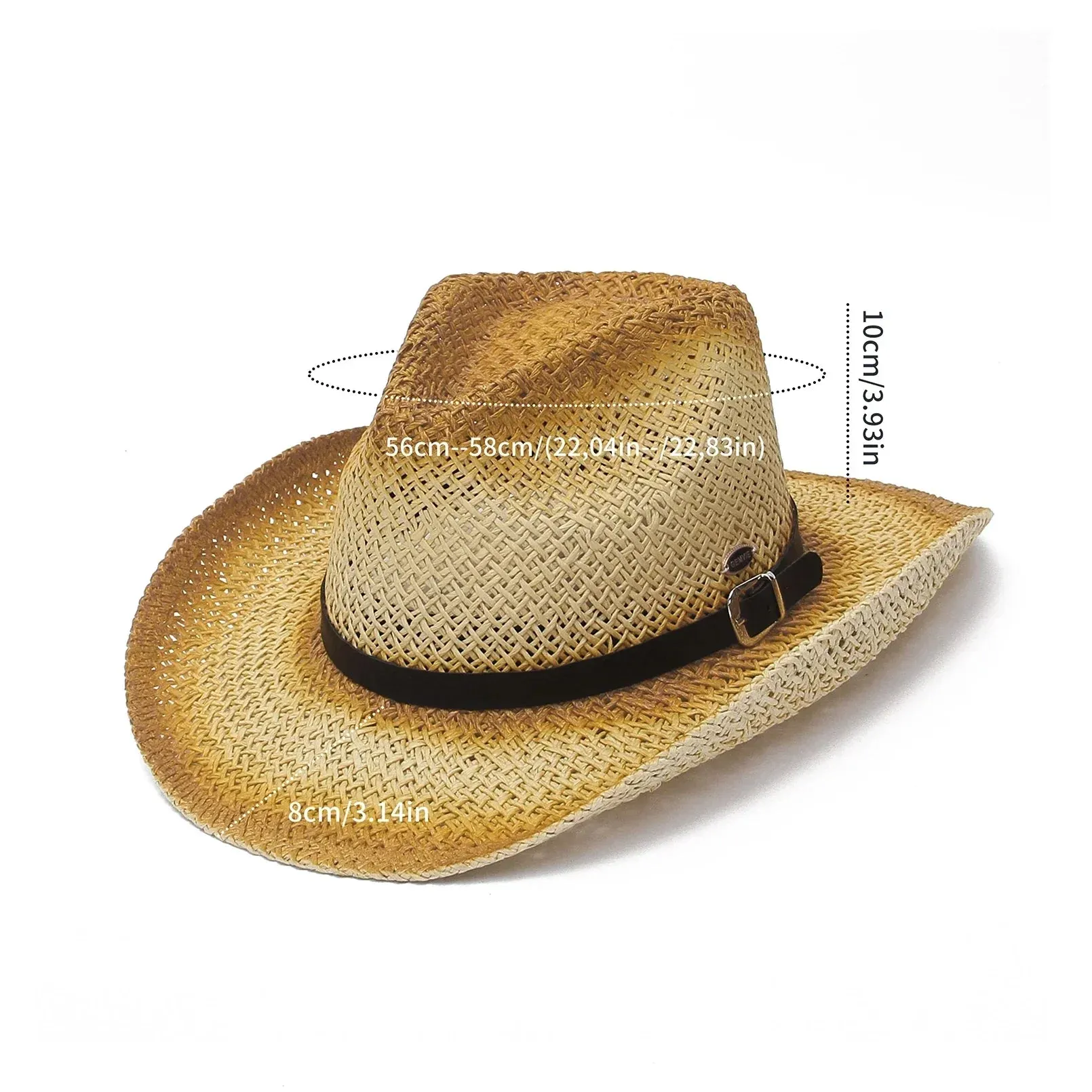 Classic Unisex Cowboy Straw Sun Hat Breathable and Stylish