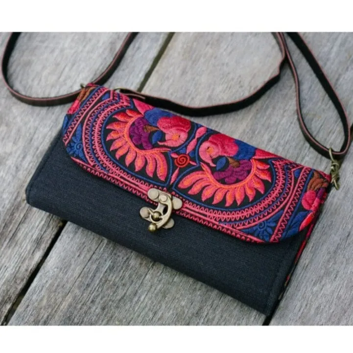 Colorful Bohemian Bag/Clutch - Embroidered Purse/Wallet