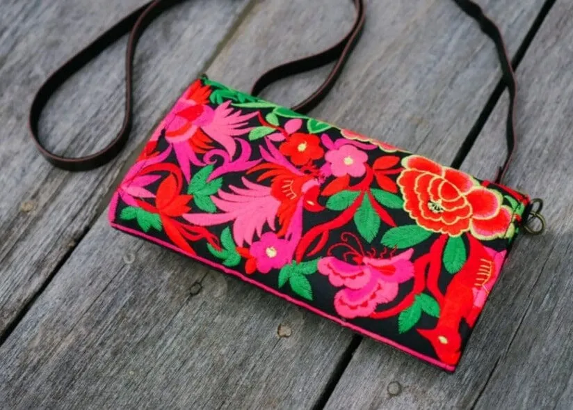 Colorful Bohemian Bag/Clutch - Embroidered Purse/Wallet