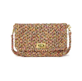 Crosby Crochet Clutch in Pastel Tweed