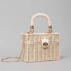 Designer Box Straw Bag