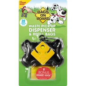 Dog Waste Pick Up Dispenser and Refill Bags with Dookie Dock - 30 bags - Bags on Board