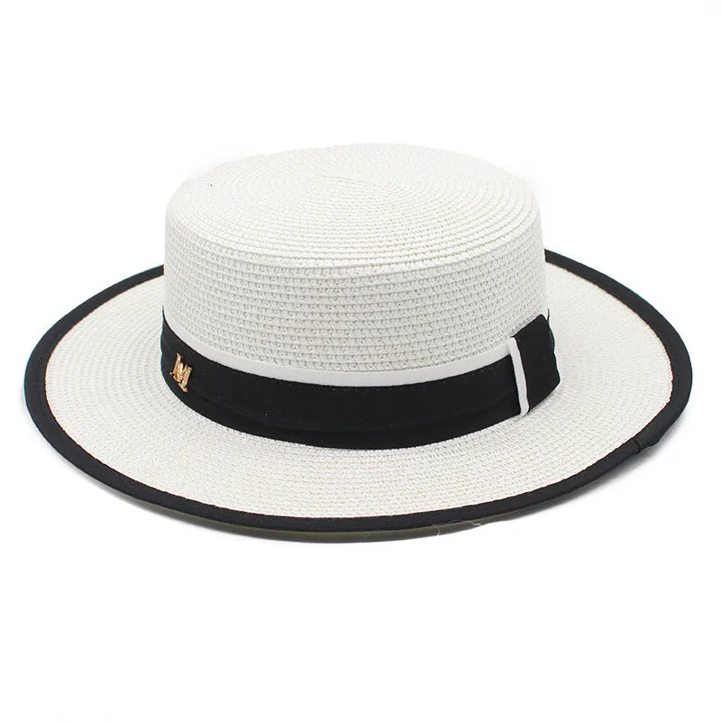 Elegant Straw Boater Hat