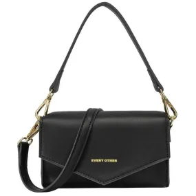 Every Other Mini Flapover Crossbody Shoulder Bag - Black