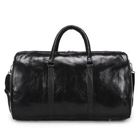 Exquisite Multi-Dimensional Leather Travel Bag- Black