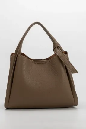 Felicity Taupe Recycled Vegan Top Handle Bag