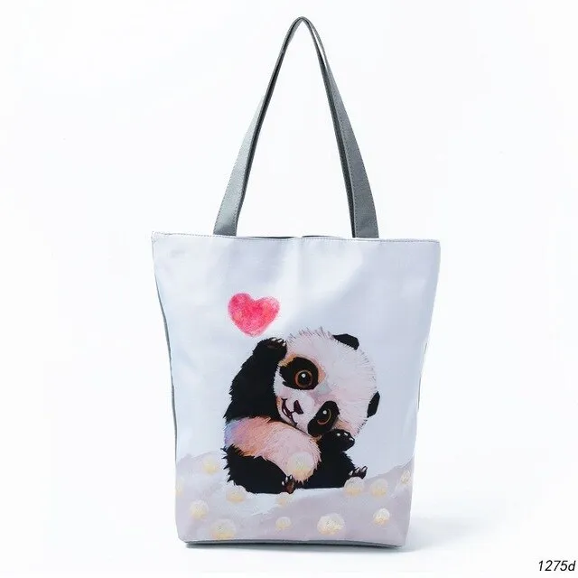 Flowers Panda Handbag