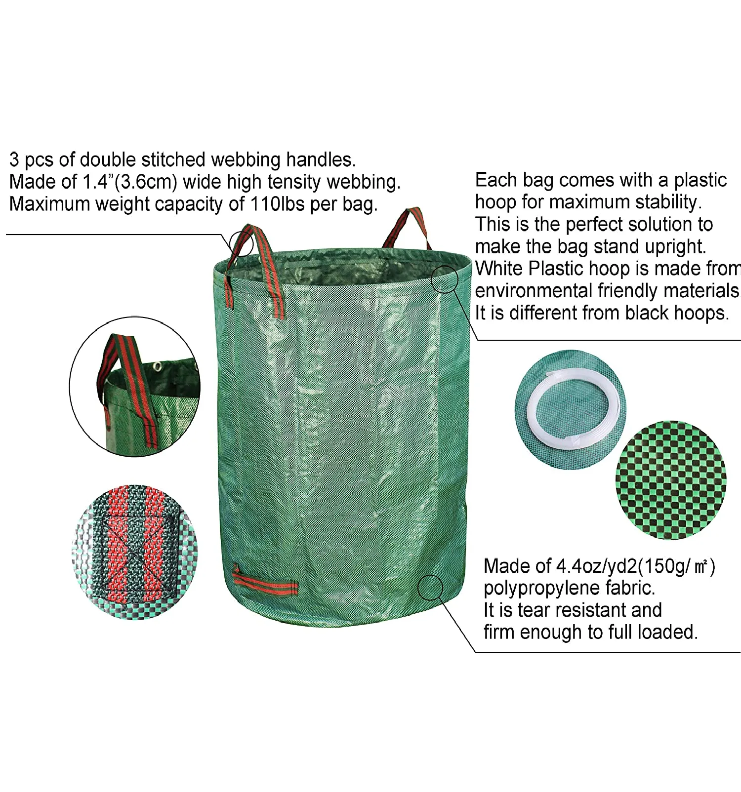 Gardzen | 80 Gallon Garden Bag 3 Pack Gardening Bags