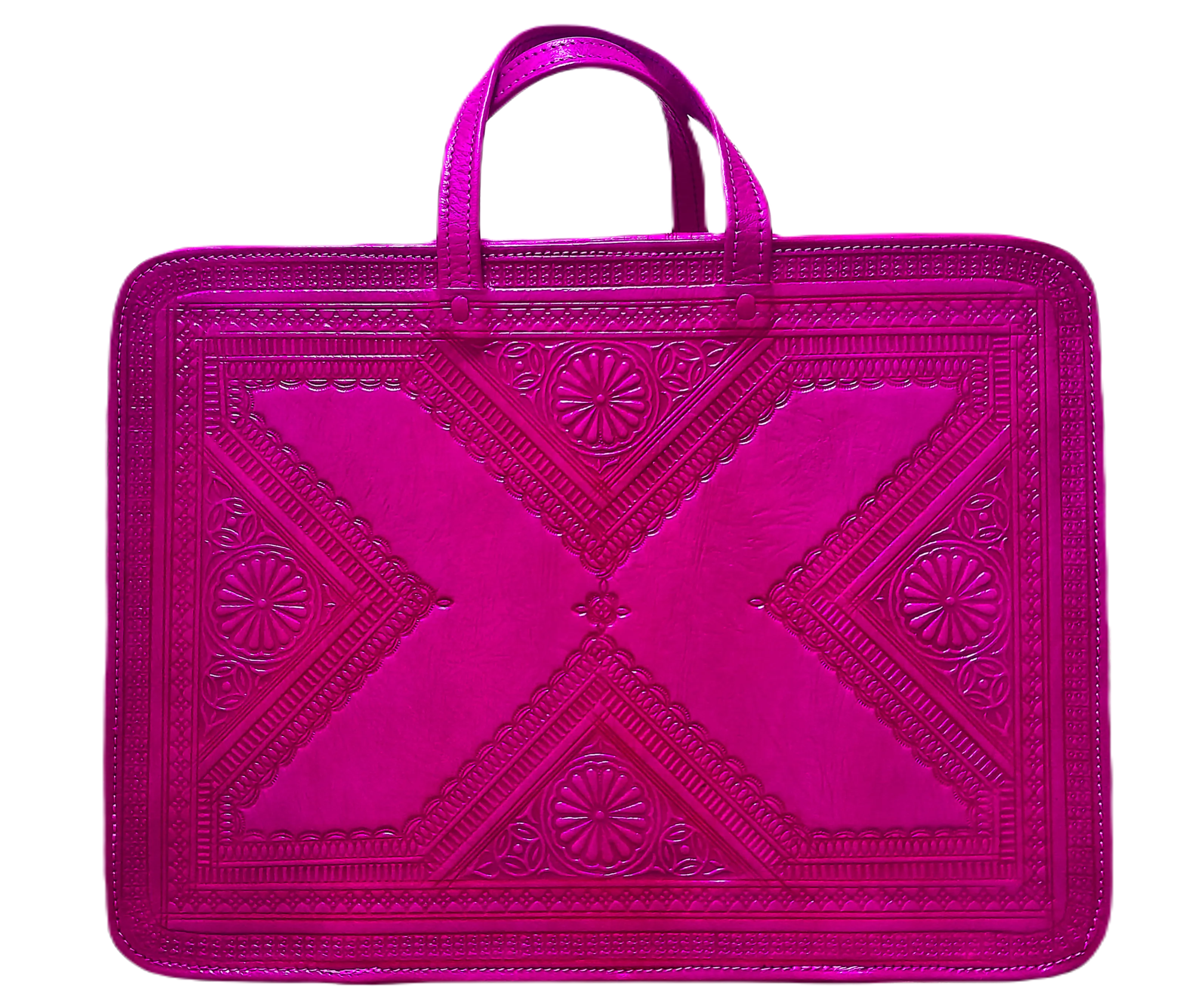 Heritage Portfolio Briefcase - Fuchsia - Triangles