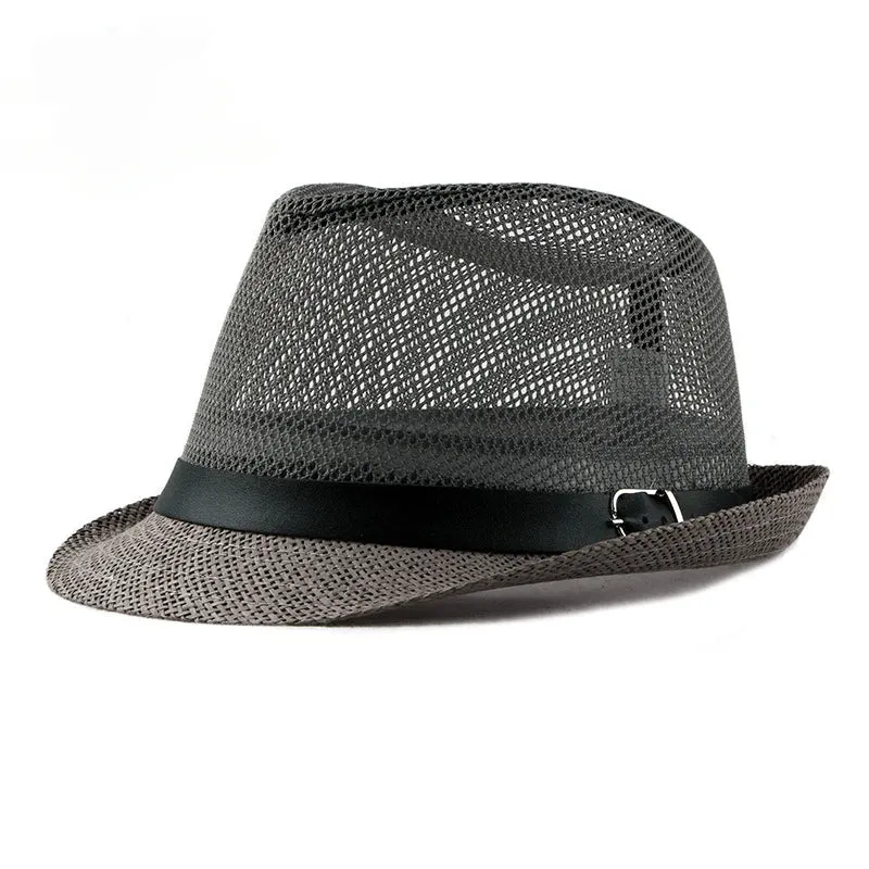 Hollow breathable Straw Trilby Hat