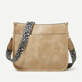 KHAKI LEOPARD CROSS BODY BAG